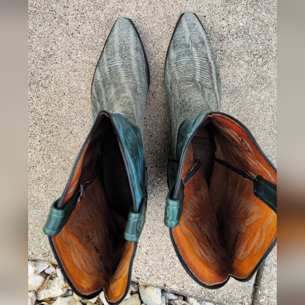 Lucchese Green Elephant Cowboy Boots 13D - Picture 8 of 15